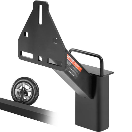 Trailer Spare Tire Carrier Mount 160 lbs Capacity Wrought Iron Black Powder Coat Fits 4 5 6 8 Lug Wheels Multiple Bolt Patterns Marine Utility Trailer No Drill Galvanized Hardware Included