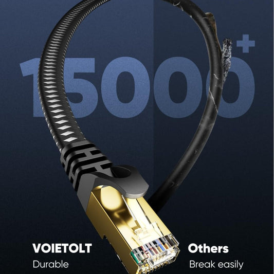 Cat 8 Ethernet Cable 100ft Flat Braided, 40Gbps 2000MHz High Speed Internet Cord, Gold Plated RJ45 SSTP Shielded Network LAN Cable for PS4 PS5 Gaming, Router, Modem, PC, Laptop, Xbox