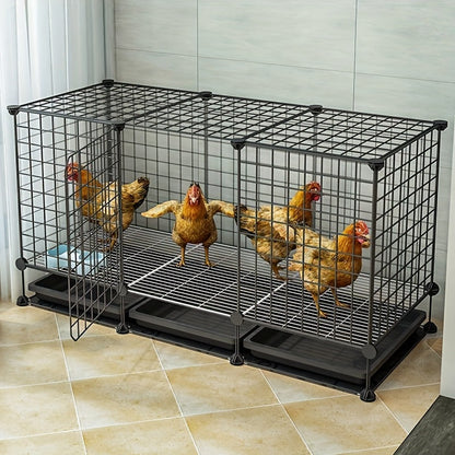 Small Animal Playpen & Pet Cage with Removable Tray | Indoor Outdoor Enclosure for Rabbits, Chickens, Ducks, Birds & Small Pets – Secure Lock, Easy Assembly, 29x15x18"
