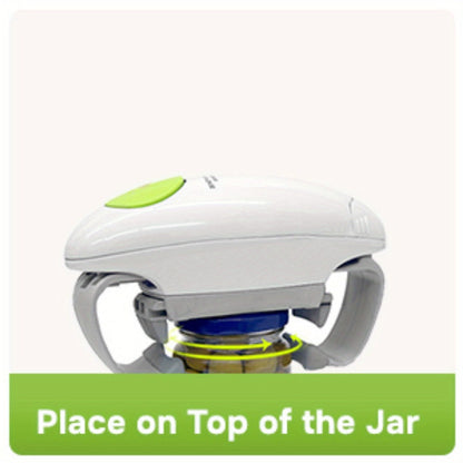 Electric Jar Opener for Elderly & Weak Hands – One-Touch Auto-Off, High Torque Battery-Powered Jar Lid Opener with Ergonomic Design for Kitchen