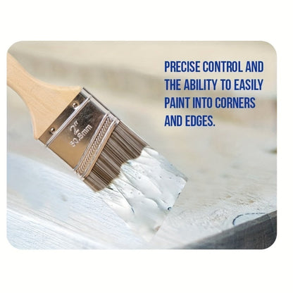 Paint Brushes Set 5 Piece Pro Grade Flat and Angle Brush Kit for Latex Oil Paint Stain Varnish Interior Exterior Wall Trim Furniture Home Improvement DIY