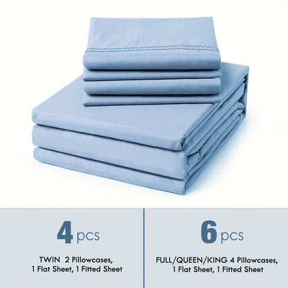 Bed Sheet Set Sanded Polyester Microfiber with 35–39 cm Pocket and Solid or Stripe Pattern Options