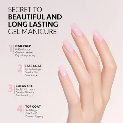 Gel Nail Polish MISS MISIDY in 16ml Baby Pink with Self-Leveling Finish and UV/LED Cure for Manicures
