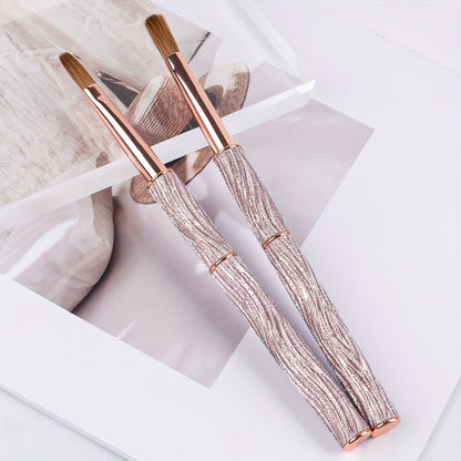 Round Nail Art Brush with Pink Sparkle Handle in Sizes 8, 10 or 12 and Three-Piece Set Option