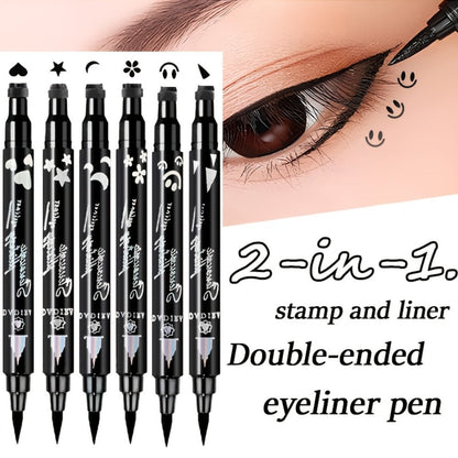 Waterproof Eyeliner Pen Set 6pcs Double-Ended Liquid Eyeliner Kit – Smudge-Proof, Oil-Proof, Long-Lasting Precision Eye Liner Pencil for Women, All-Day Wear, Cat Eye, Holiday Makeup Gift Set