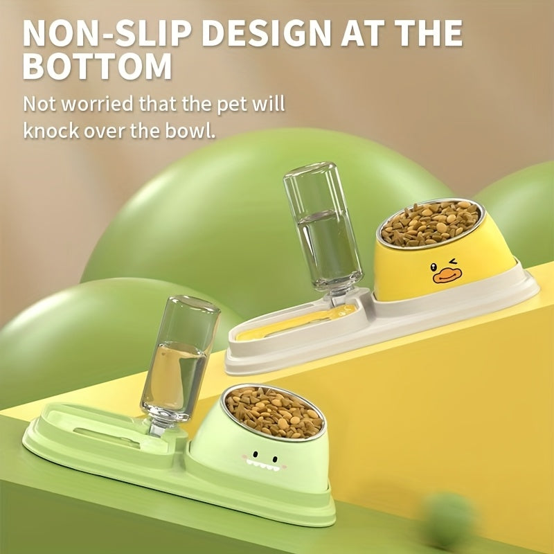 Slow Feeder Bowl 2-in-1 with Stainless Steel Insert – Large Capacity Double Pet Feeding Bowl for Cats & Dogs, Prevents Bloat & Choking, Aids Digestion, Wet & Dry Food Separator, Non-Slip Base
