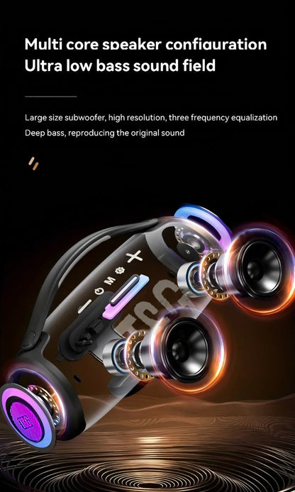 Portable Bluetooth Speaker TG418 with 3000mAh Battery, EQ, LED Lights, Type-C, TF, USB and AUX