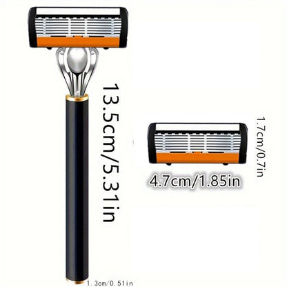 Metal Safety Razor Set with Washable Anti-Slip Handle and 24 or 36 Replacement Blades for Daily Shaving