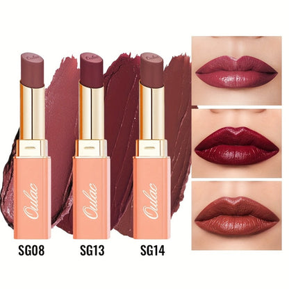 12 g Nude Satin Lipstick Set with Lightweight Cream-to-Satin Formula in Two Checkout Sets for Daily Makeup