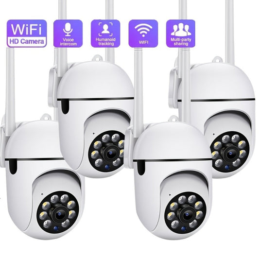 Security Camera 1080P Four-Pack with Dual-Band WiFi, 360 PTZ, Color Night Vision, Two-Way Audio and IP54