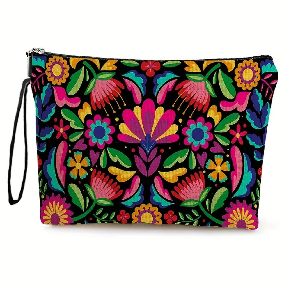 Makeup Bag – Travel Makeup Bag 4-Pack Set Large Capacity Cosmetic Organizer with Zipper Floral & Cute Animal Print Toiletry Pouch for…