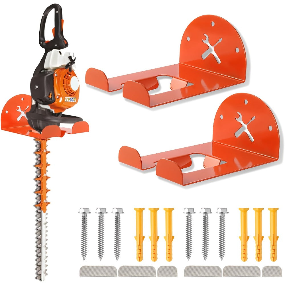 Weed Eater Hanger Wall Mount Trimmer Rack – 8" Heavy Duty Garage Storage Hooks for Grass Trimmer, Hedge Trimmer, Leaf Blower & Chainsaw | Garden Power Tool Holder Organizer Wall Bracket | 1/2/4pcs