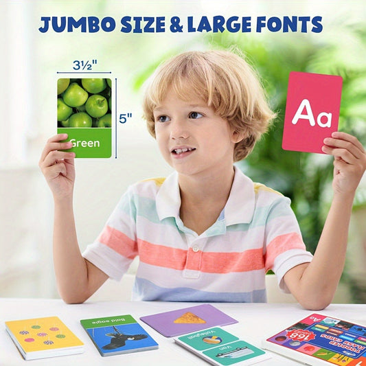 Toddler Flashcards 84 Double-Sided Cards 168 Pictures – 8 Categories ABC Letters Numbers Animals Shapes Colors Food Vehicles, Baby Learning Flash Cards for Kids Ages 1 2 3 4 Preschool Kindergarten Gift