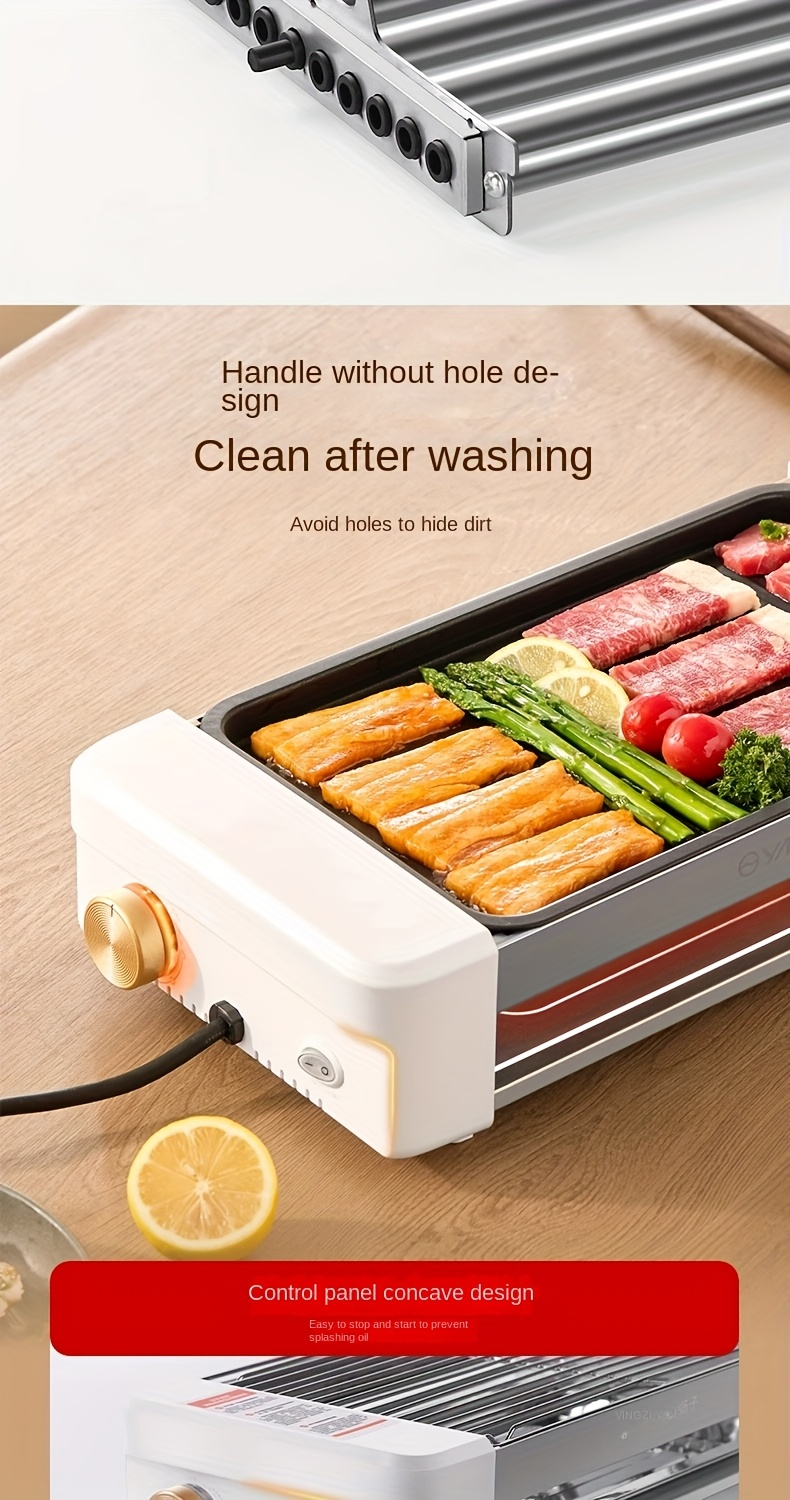 Sausage Grill 4-in-1 Multifunctional Electric Hot Dog Roller, Non-Stick Countertop Cooker with Adjustable Temperature