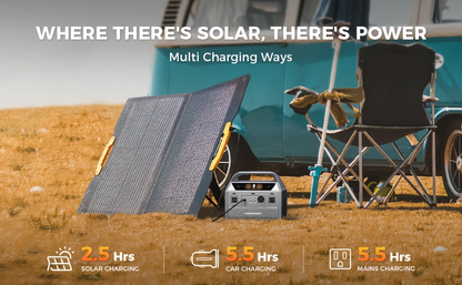 Portable Power Station 595Wh 600W with LiFePO4 Cell Pack, Nine Outputs, USB-C PD and 1200W Surge
