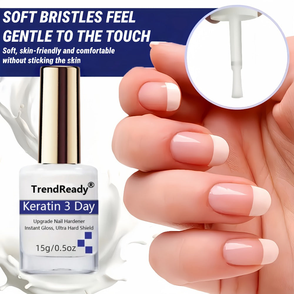 Nail Hardener for Weak Brittle Splitting Nails 2 Pack - Fast Drying White Nail Strengthener with Vitamin E