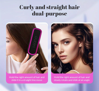 Hair Straightener Brush for Home and Travel and Salon Hair Styling with Fast Heat-Up & Anti-Scald Protection