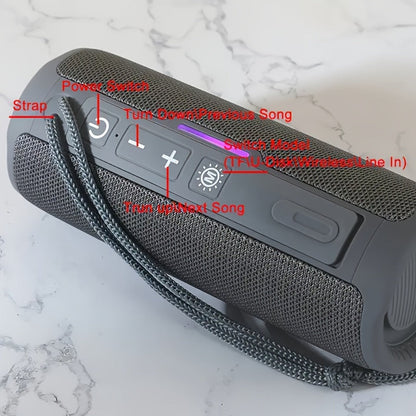 TG365 Portable Bluetooth Speaker with LED Light – TWS Stereo, Built-In Mic, FM Radio, TF Card, USB, AUX, Hands-Free Calling, Shock-Resistant Outdoor Wireless Speaker Gift
