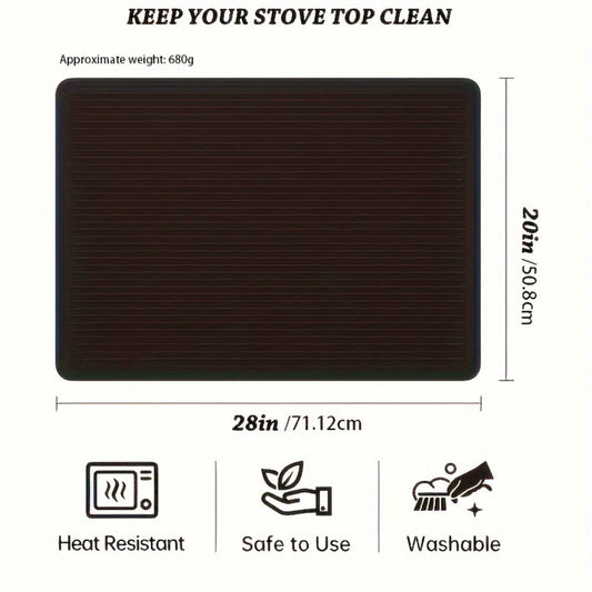 Silicone Stove Top Cover Protector 28x20 Inch, Heat-Resistant Glass Cooktop Cover for Electric & Ceramic Stoves