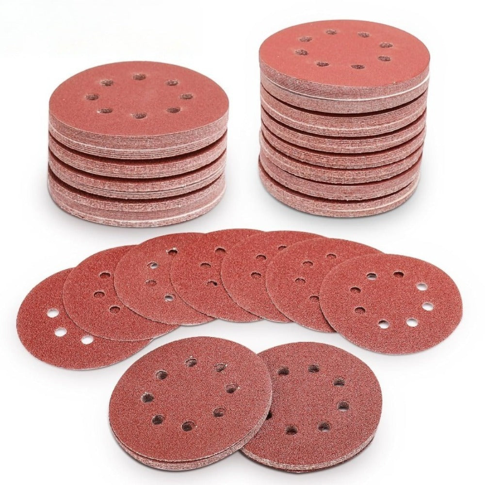 Ninety-Four-Piece 5-Inch Eight-Hole Hook-and-Loop Sanding Disc Set with Ten Assorted Grit Levels