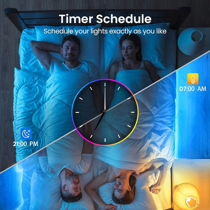 Smart APP Control LED Strip Lights 100FT 2 Rolls of 50FT - RGB Music Sync Color Changing 24V Safe Voltage Remote for Bedroom Living Room Gaming Room Party Home Decoration