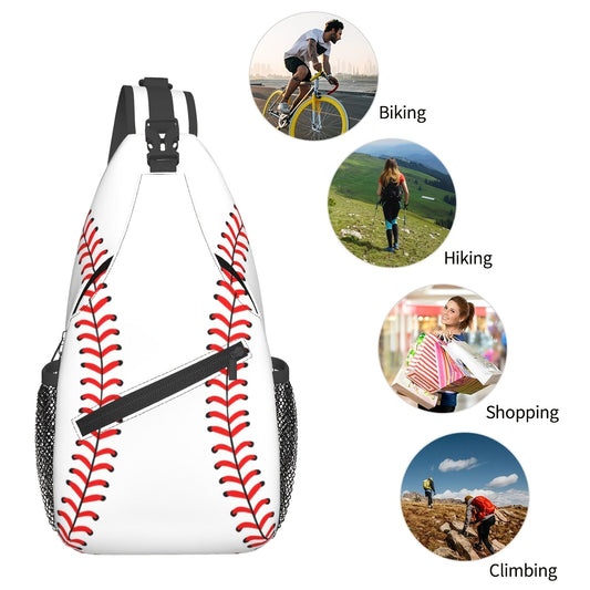 Sling Bag Baseball-Themed One-Strap Crossbody Pack with Adjustable Shoulder Carry for Training and Travel