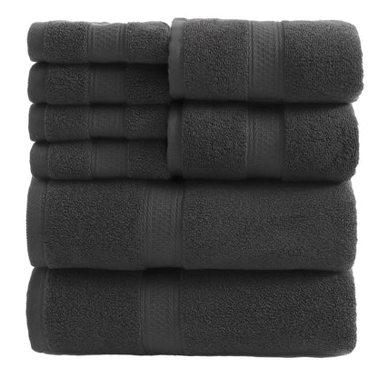Towel Set 8 or 16 Piece Thickened Bath, Hand and Washcloth Collection in Multiple Solid Colors