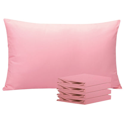 Four-Pack Queen Pillowcase Set in 32 Solid Colors with 20 x 30-Inch Size and Envelope Closure