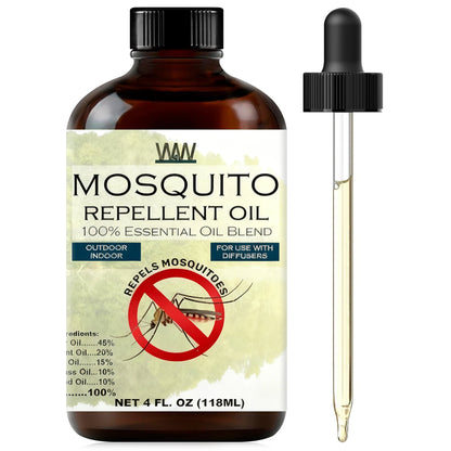 Mosquito Repellent Essential Oil Blend – 120ml Dropper Bottle for Diffusers, Sprays & Lotions