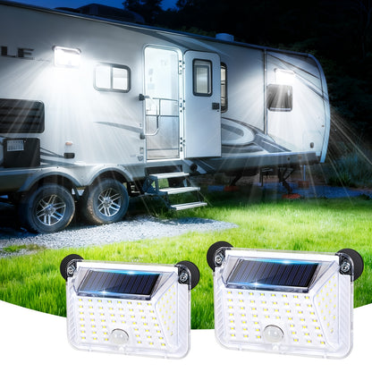 Magnetic RV Solar Motion Light 800LM - 90 LED, 270° Sensor, 3 Modes, IP65 Waterproof, for RV Awning, Camper, Trailer & Porch Exterior Lighting