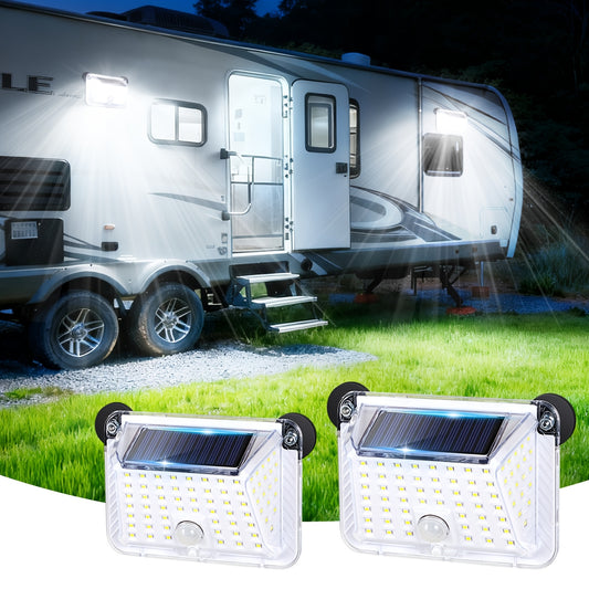 Magnetic RV Solar Motion Light 800LM - 90 LED, 270° Sensor, 3 Modes, IP65 Waterproof, for RV Awning, Camper, Trailer & Porch Exterior Lighting