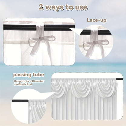 White Silk-Look Wedding Backdrop Curtain, 10 x 10 ft Single-Panel Draping for Ceremonies and Photo Backgrounds
