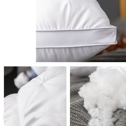 Bed Pillow Set of 2 with Quilted Woven Covers, Zippered Loft Access and Five Color Options