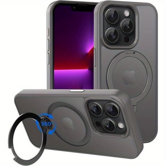 MagSafe Ring Stand iPhone Mount 360 Rotating Wireless Charging Desktop Stand Car Phone Holder for iPhone 16 Pro Max 16 Pro 16 Plus 16 15 Pro Max 15 Pro 15 Plus 15 14 Pro Max 14 Pro 14 Plus 14 13 Pro Max 13 Pro 13 12 Pro Max 12 Pro 12