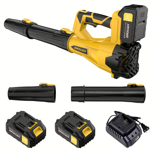 Cordless Leaf Blower 580CFM 160MPH – 40V Brushless Motor, 4.0Ah Battery, 6-Speed, Extension Nozzle, Lightweight for Lawn Yard Snow Pet Hair Cleanup