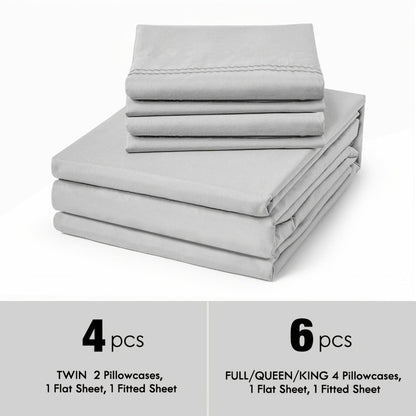 Bed Sheet Set Sanded Polyester Microfiber with 35–39 cm Pocket and Solid or Stripe Pattern Options