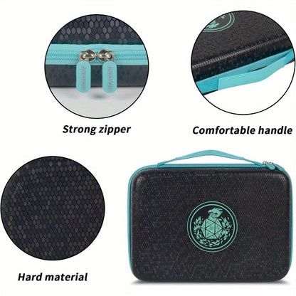 Four-Color Dice Tray Storage Case with Rolling Surface, Miniature Compartments and Polyhedral Slots
