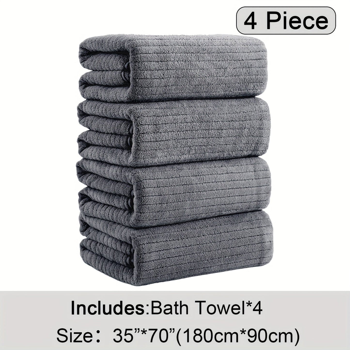 Bath Towels Set 4 Pack 35x70 Inch Oversized Extra Large - Microfiber Super Absorbent Quick Dry XL Bath Sheet Soft Bathroom Towels | 13 Colors | Family Hotel Spa Shower Towel Set Coastal Style