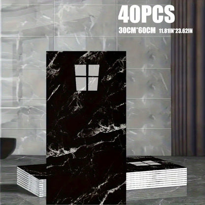 Marble-Pattern Wall Panel Set with 20- or 40-Piece Packs, Eight Codes and 11.81 x 23.6-Inch Tiles