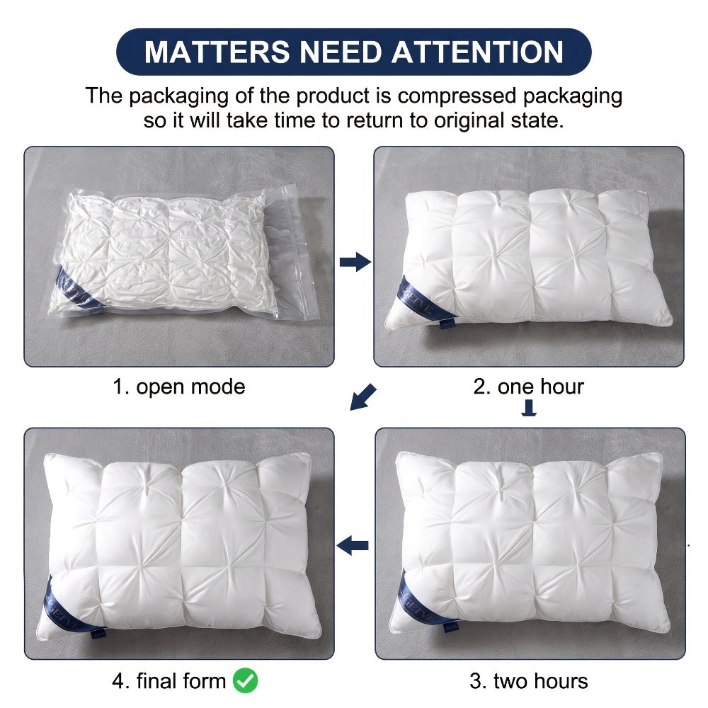 Two-Piece Bed Pillow Set in Six Colors and Queen or King Checkout Sizes for Bedroom Use for Home and Everyday Use