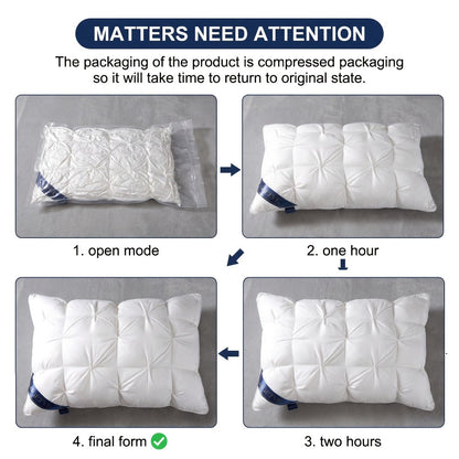 Two-Piece Bed Pillow Set in Six Colors and Queen or King Checkout Sizes for Bedroom Use for Home and Everyday Use