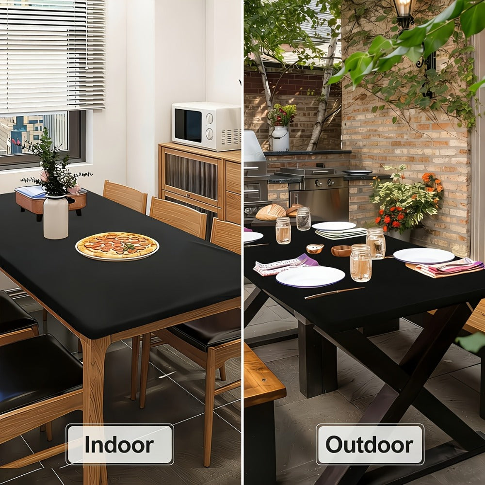 Tablecloth Elastic Cover Set for 6-Foot Rectangle Tables in 3, 6, 9 or 12 Pieces and Three Colors