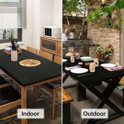 Tablecloth Elastic Cover Set for 6-Foot Rectangle Tables in 3, 6, 9 or 12 Pieces and Three Colors
