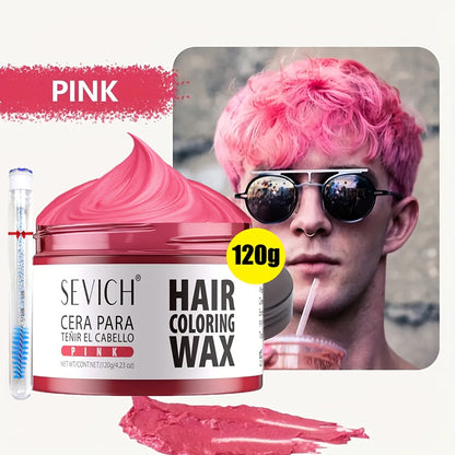 Temporary Hair Color Wax with Strong-Hold Styling Formula in Ten Shades for Parties and Costumes