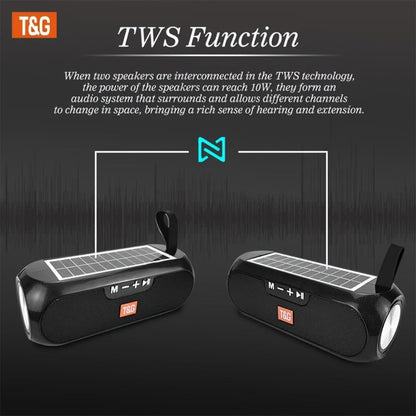 TG182 Solar Powered Bluetooth Speaker – 10W Outdoor Wireless Speaker, 1200mAh Battery, TF Card, FM Radio, AUX Input, Type-C Charging, Compatible with Phone, Tablet, Computer & TV