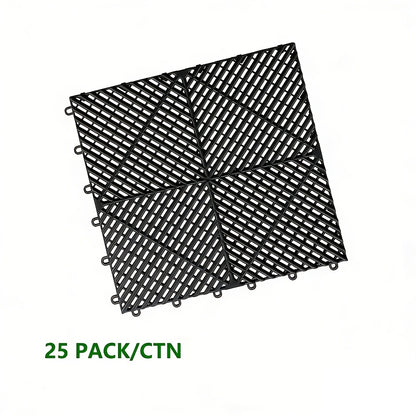 Garage Floor Tiles 25Pcs – Interlocking Plastic Mesh Spliced Floor Mats for Car Wash Auto Detailing Garage Flooring, 5 Colors Available