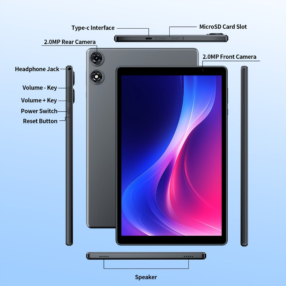 Android Tablet 10.1-Inch 2-in-1 with Android 15, 8GB Total RAM, 32GB Internal Storage and Keyboard Sets