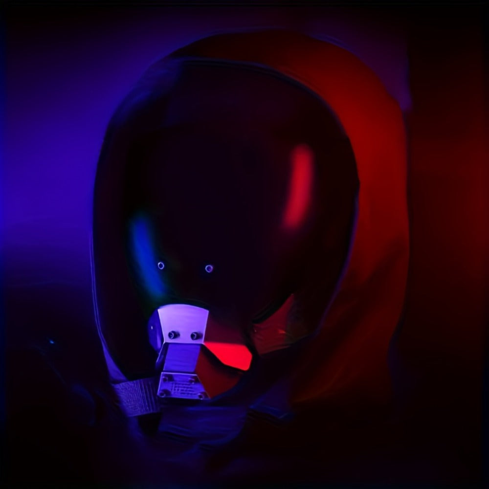 Black Reflective Cyberpunk Costume Mask with Full-Face Visor and Detachable Mechanical Lower Panel