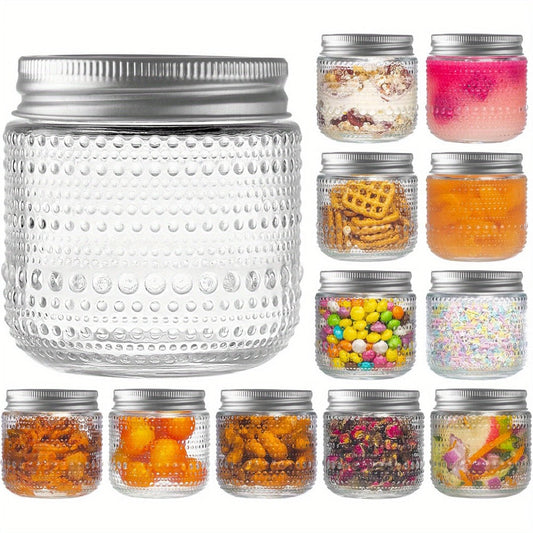 Mason Jars 8oz with Lids 12 Pack – Clear Glass Canning Jars with Silver Metal Lids, BPA-Free Food-Grade, Dishwasher Safe – for Storing, Pickling, Honey, Jam, Candles & DIY Crafts