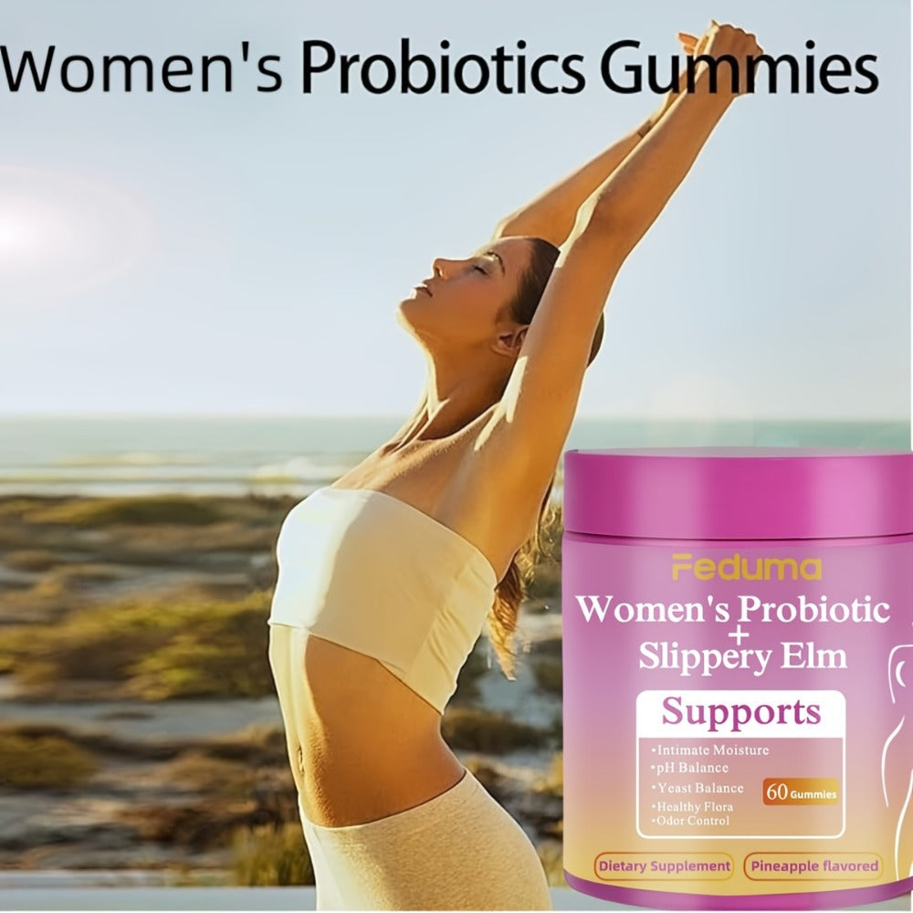 Women's Probiotic Gummies for Vaginal Health & Intimate Balance – 60 Count Pineapple Flavor, Supports Healthy Flora, Yeast Balance & Intimate Moisture, Daily Feminine Wellness Supplement